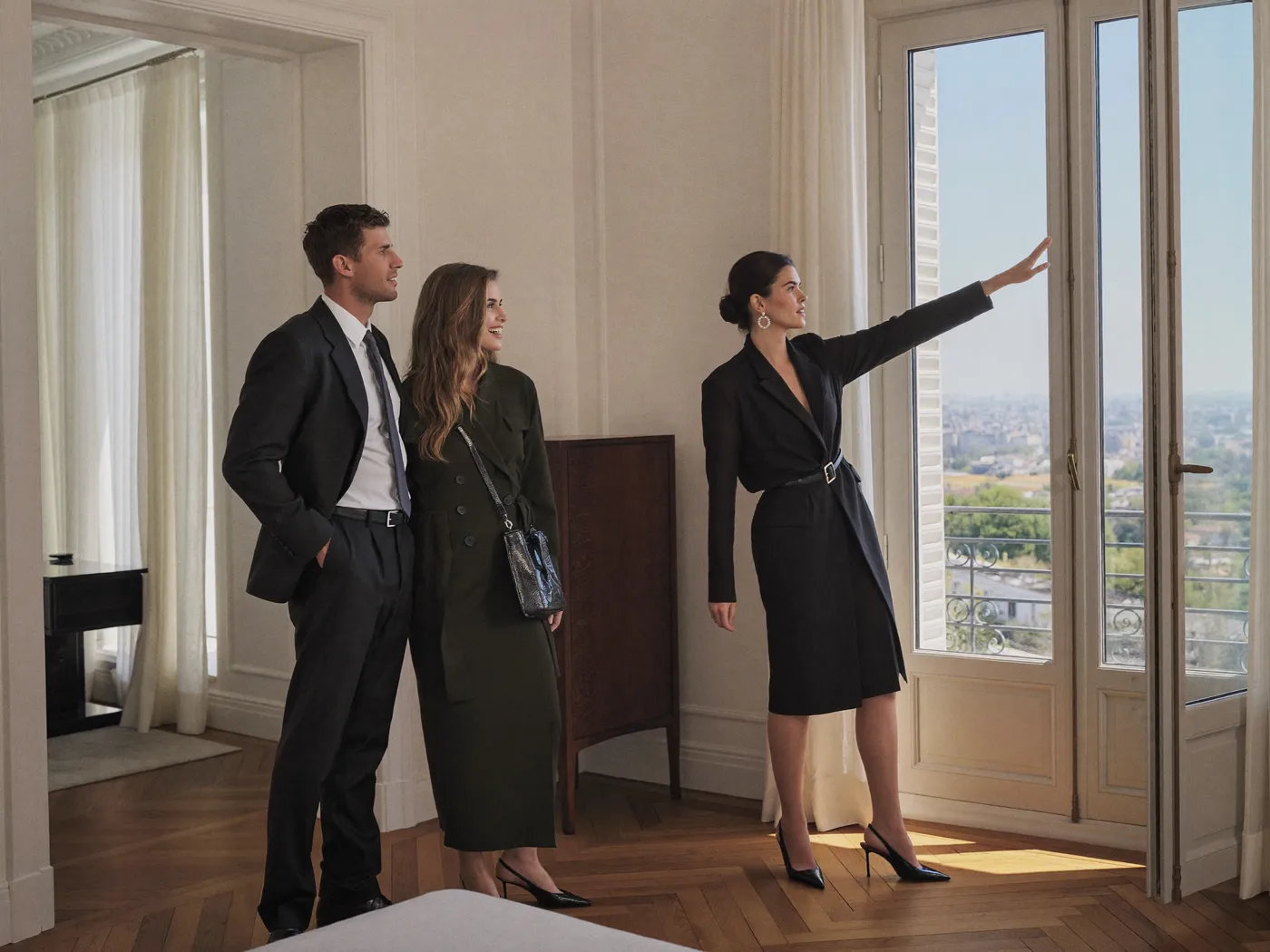 Our agent showing an apartment to tenants
